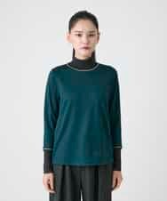R6KAG25190 HIROKO BIS(小さいサイズ)(メゾン ドゥ サンク) 【小さいサイズ】配色切替ハイネックインナープルオーバー グリーン