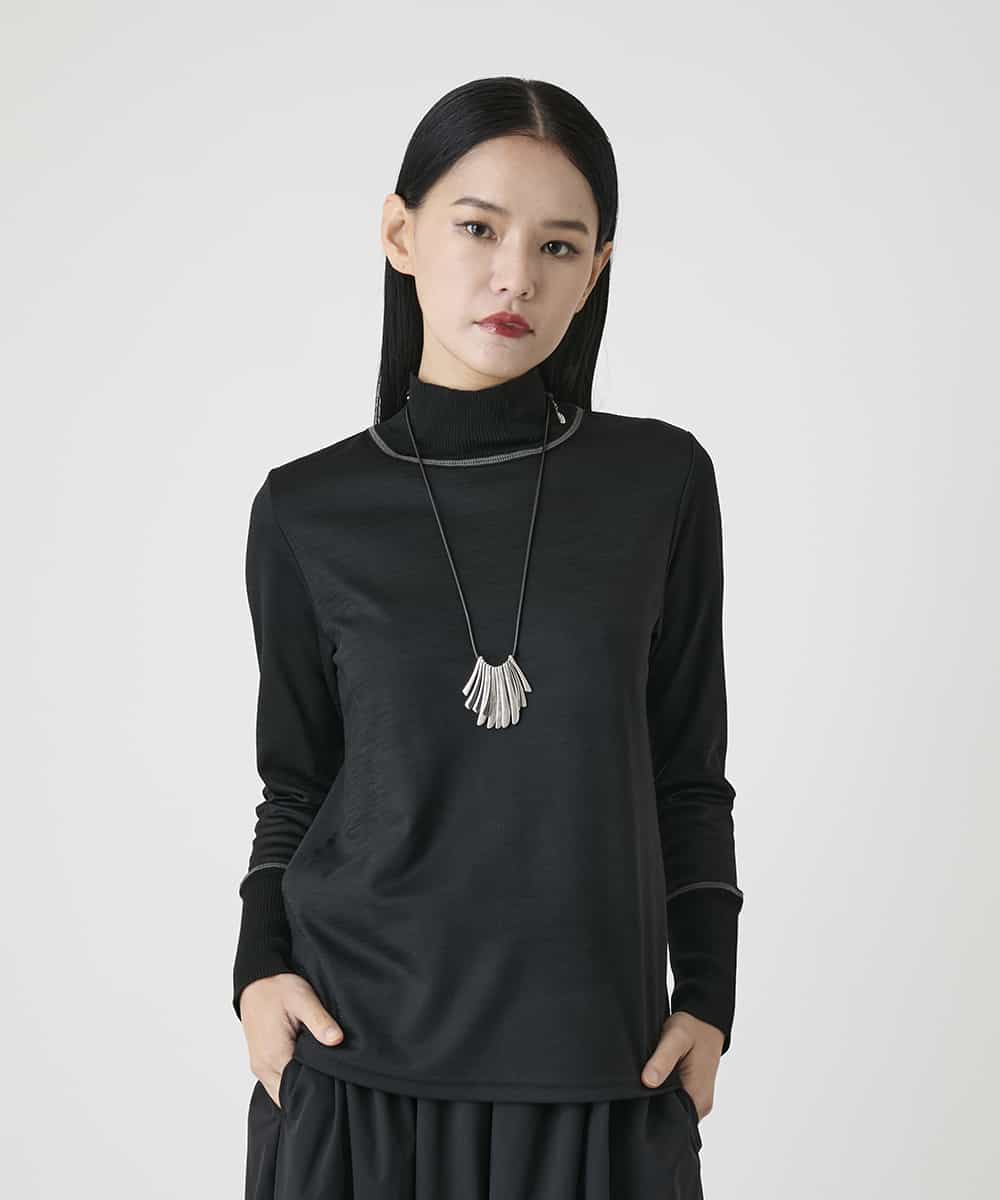 R6KAG25190 HIROKO BIS(小さいサイズ)(メゾン ドゥ サンク) 【小さいサイズ】配色切替ハイネックインナープルオーバー ブラック