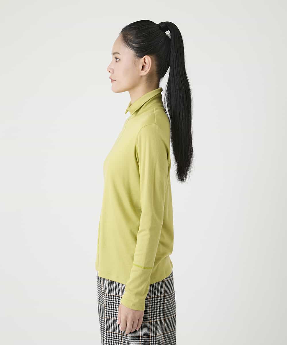 R6KAH18160 HIROKO BIS(小さいサイズ)(メゾン ドゥ サンク) 【小さいサイズ】シャツカラーハイネックカットソー ライトイエロー