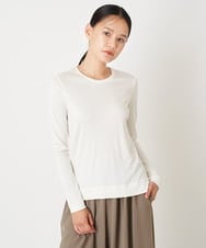R6KAV70120 HIROKO BIS(小さいサイズ)(メゾン ドゥ サンク) 【小さいサイズ/洗える】ベーシック丸首カットソー アイボリー