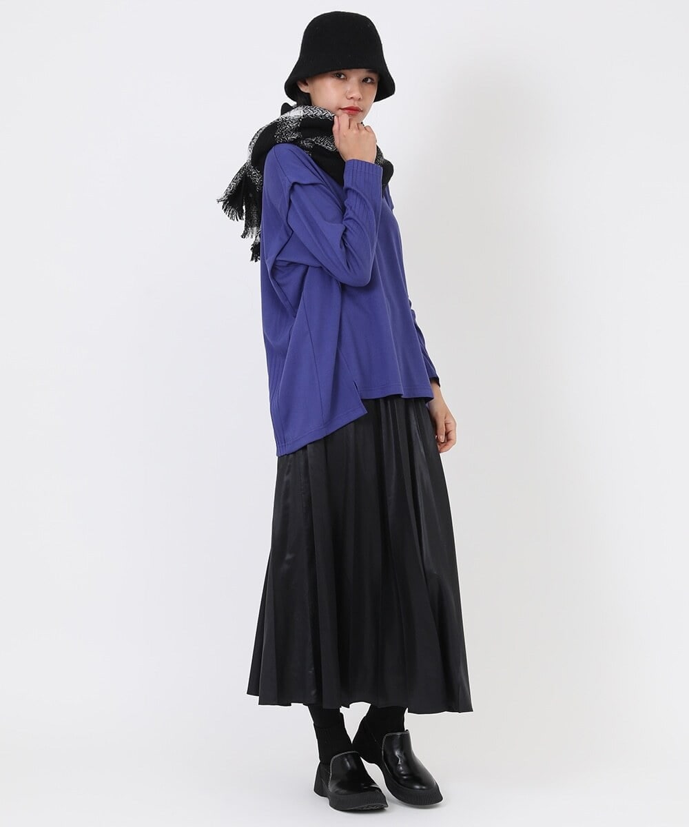 R6KAW65180 HIROKO BIS(小さいサイズ)(メゾン ドゥ サンク) 【小さいサイズ/ 洗える】プリーツジャージーデザインプルオーバー ブルー