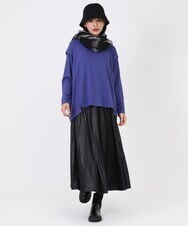 R6KAW65180 HIROKO BIS(小さいサイズ)(メゾン ドゥ サンク) 【小さいサイズ/ 洗える】プリーツジャージーデザインプルオーバー ブルー