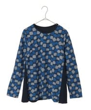 R6KCD10260 HIROKO BIS(小さいサイズ)(メゾン ドゥ サンク) 【小さいサイズ】起毛ブロック切り替えデザインプルオーバー /洗える ネイビー