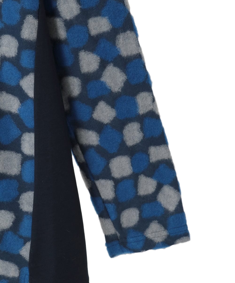 R6KCD10260 HIROKO BIS(小さいサイズ)(メゾン ドゥ サンク) 【小さいサイズ】起毛ブロック切り替えデザインプルオーバー /洗える ネイビー