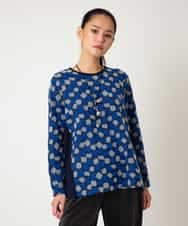 R6KCD10260 HIROKO BIS(小さいサイズ)(メゾン ドゥ サンク) 【小さいサイズ】起毛ブロック切り替えデザインプルオーバー /洗える ネイビー