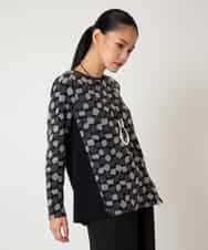 R6KCD10260 HIROKO BIS(小さいサイズ)(メゾン ドゥ サンク) 【小さいサイズ】起毛ブロック切り替えデザインプルオーバー /洗える ネイビー