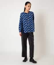 R6KCD10260 HIROKO BIS(小さいサイズ)(メゾン ドゥ サンク) 【小さいサイズ】起毛ブロック切り替えデザインプルオーバー /洗える ネイビー