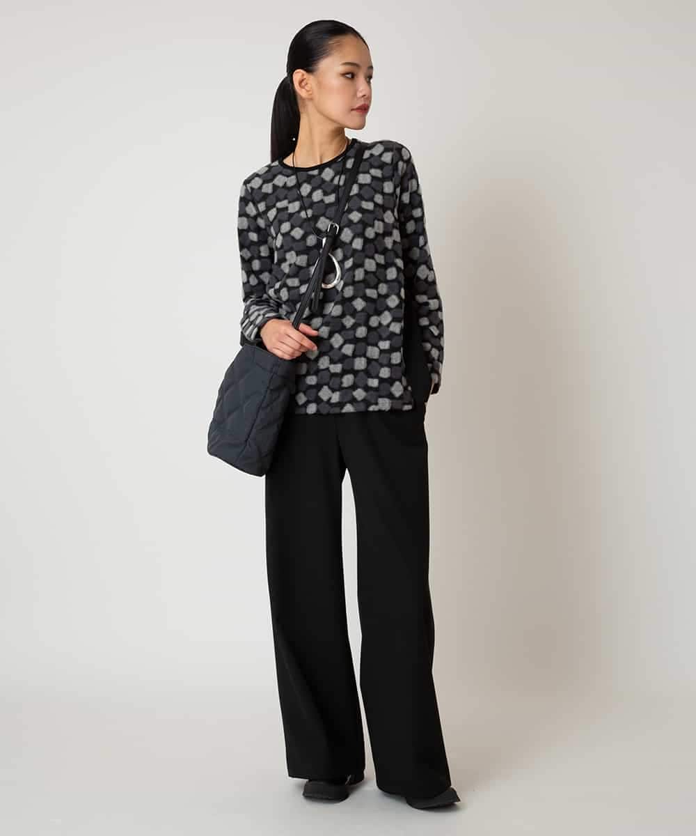 R6KCD10260 HIROKO BIS(小さいサイズ)(メゾン ドゥ サンク) 【小さいサイズ】起毛ブロック切り替えデザインプルオーバー /洗える ネイビー