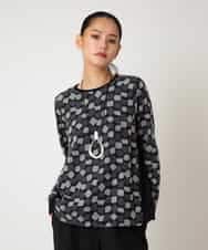 R6KCD10260 HIROKO BIS(小さいサイズ)(メゾン ドゥ サンク) 【小さいサイズ】起毛ブロック切り替えデザインプルオーバー /洗える ブラック