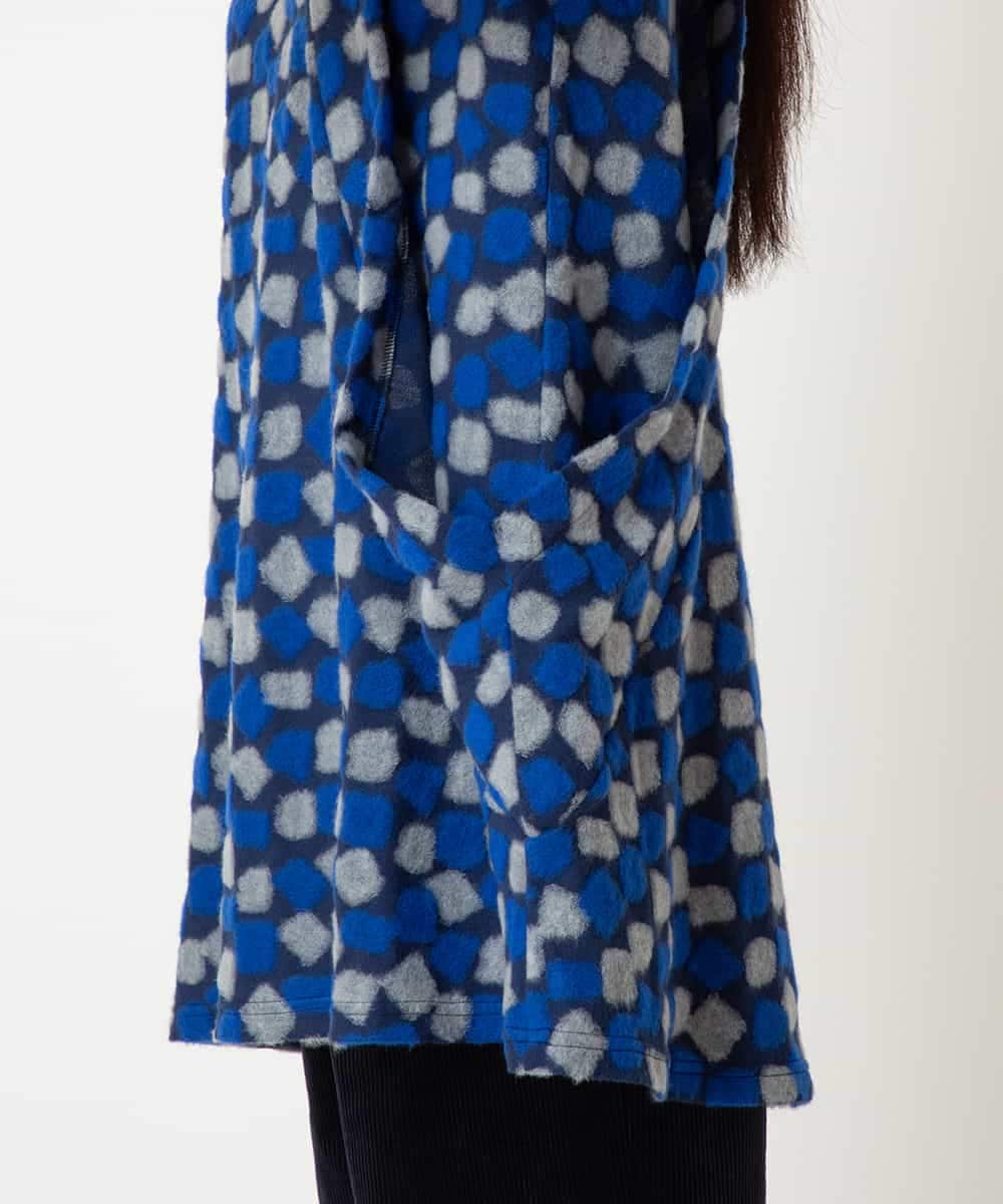 R6KCD11290 HIROKO BIS(小さいサイズ)(メゾン ドゥ サンク) 【小さいサイズ】起毛ブロックサイド切り替えデザインチュニック /洗える ネイビー