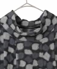 R6KCD11290 HIROKO BIS(小さいサイズ)(メゾン ドゥ サンク) 【小さいサイズ】起毛ブロックサイド切り替えデザインチュニック /洗える ブラック