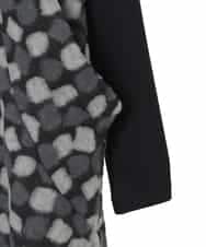 R6KCD11290 HIROKO BIS(小さいサイズ)(メゾン ドゥ サンク) 【小さいサイズ】起毛ブロックサイド切り替えデザインチュニック /洗える ブラック