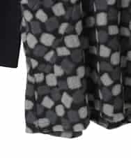 R6KCD11290 HIROKO BIS(小さいサイズ)(メゾン ドゥ サンク) 【小さいサイズ】起毛ブロックサイド切り替えデザインチュニック /洗える ブラック