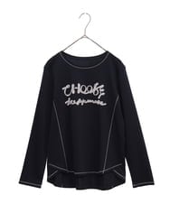 R6KDA15210 HIROKO BIS(小さいサイズ)(メゾン ドゥ サンク) 【小さいサイズ】テープロゴコットンカットソー ホワイト