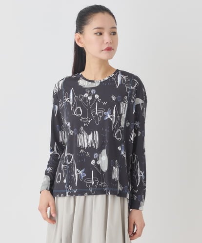 R6KDD60230 HIROKO BIS(小さいサイズ) 【小さいサイズ】アートプリントカットソー