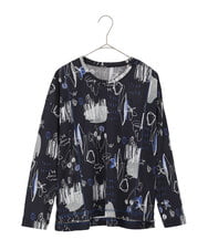 R6KDD60230 HIROKO BIS(小さいサイズ)(メゾン ドゥ サンク) 【小さいサイズ】アートプリントカットソー ネイビー