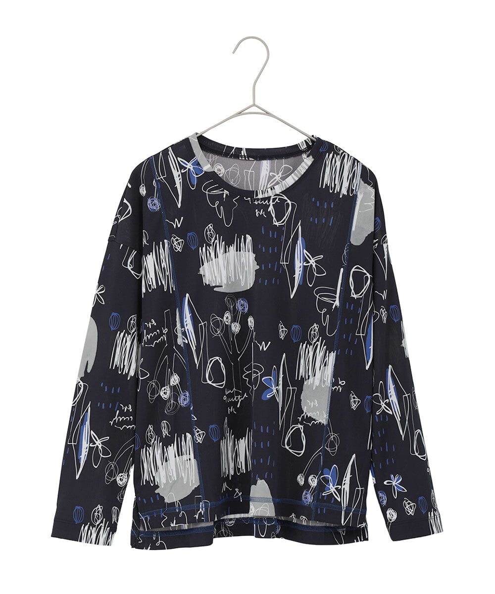 R6KDD60230 HIROKO BIS(小さいサイズ)(メゾン ドゥ サンク) 【小さいサイズ】アートプリントカットソー ネイビー