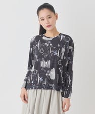 R6KDD60230 HIROKO BIS(小さいサイズ)(メゾン ドゥ サンク) 【小さいサイズ】アートプリントカットソー ネイビー