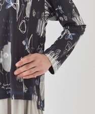 R6KDD60230 HIROKO BIS(小さいサイズ)(メゾン ドゥ サンク) 【小さいサイズ】アートプリントカットソー ネイビー