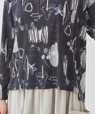 R6KDD60230 HIROKO BIS(小さいサイズ)(メゾン ドゥ サンク) 【小さいサイズ】アートプリントカットソー ネイビー