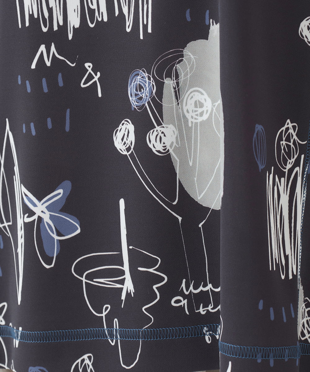 R6KDD60230 HIROKO BIS(小さいサイズ)(メゾン ドゥ サンク) 【小さいサイズ】アートプリントカットソー ネイビー