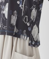 R6KDD60230 HIROKO BIS(小さいサイズ)(メゾン ドゥ サンク) 【小さいサイズ】アートプリントカットソー ネイビー