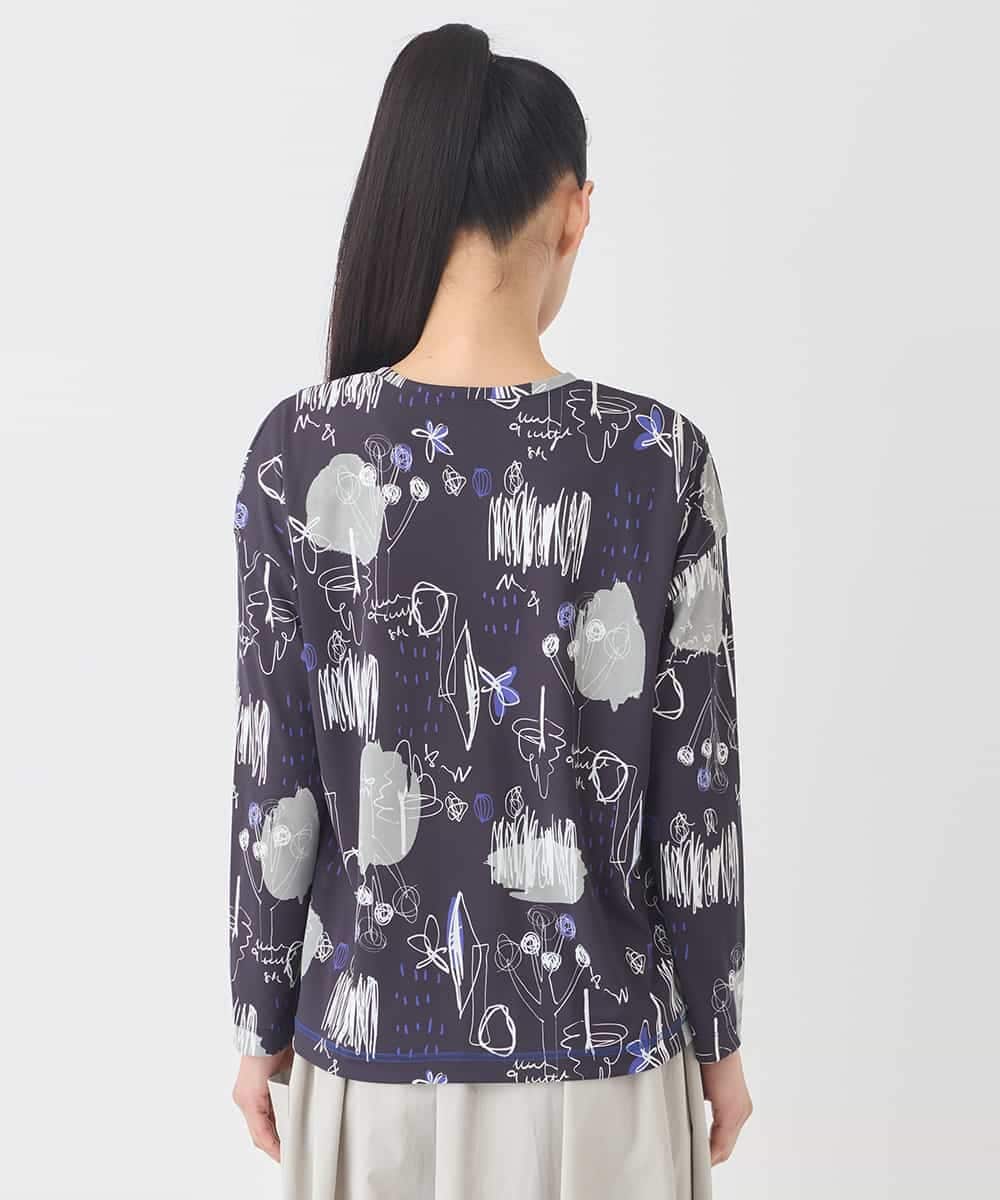 R6KDD60230 HIROKO BIS(小さいサイズ)(メゾン ドゥ サンク) 【小さいサイズ】アートプリントカットソー ネイビー