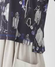 R6KDD60230 HIROKO BIS(小さいサイズ)(メゾン ドゥ サンク) 【小さいサイズ】アートプリントカットソー ネイビー