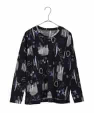 R6KDD60230 HIROKO BIS(小さいサイズ)(メゾン ドゥ サンク) 【小さいサイズ】アートプリントカットソー ネイビー