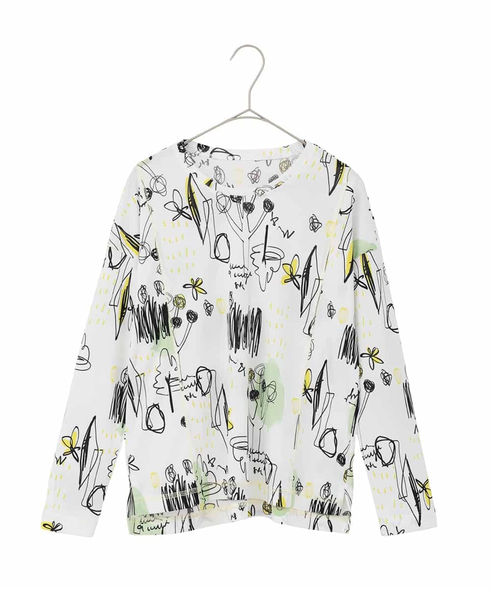 R6KDD60230 HIROKO BIS(小さいサイズ)(メゾン ドゥ サンク) 【小さいサイズ】アートプリントカットソー ネイビー