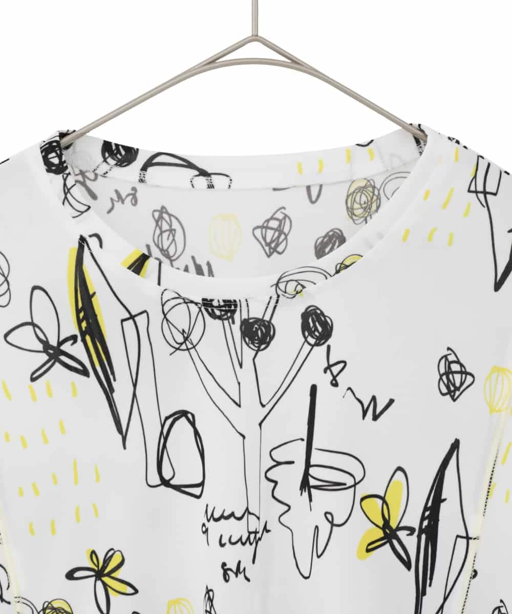 R6KDD60230 HIROKO BIS(小さいサイズ)(メゾン ドゥ サンク) 【小さいサイズ】アートプリントカットソー ネイビー