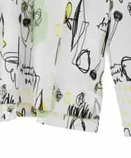 R6KDD60230 HIROKO BIS(小さいサイズ)(メゾン ドゥ サンク) 【小さいサイズ】アートプリントカットソー ネイビー