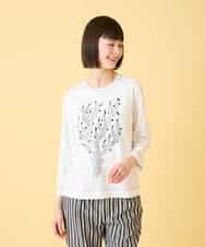 R6KED22190 HIROKO BIS(小さいサイズ)(メゾン ドゥ サンク) 【小さいサイズ】サボテン刺繍コットンTシャツ イエロー