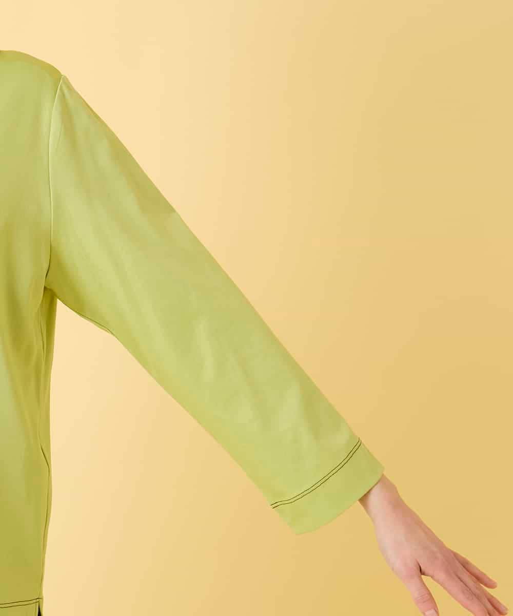 R6KED22190 HIROKO BIS(小さいサイズ)(メゾン ドゥ サンク) 【小さいサイズ】サボテン刺繍コットンTシャツ イエロー