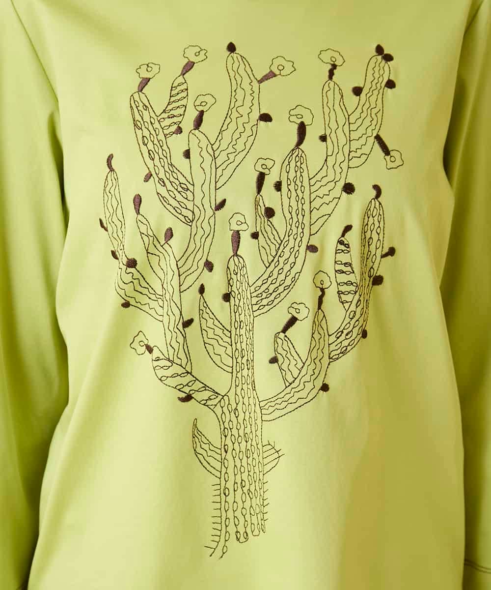 R6KED22190 HIROKO BIS(小さいサイズ)(メゾン ドゥ サンク) 【小さいサイズ】サボテン刺繍コットンTシャツ イエロー