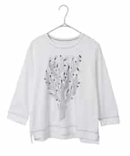 R6KED22190 HIROKO BIS(小さいサイズ)(メゾン ドゥ サンク) 【小さいサイズ】サボテン刺繍コットンTシャツ イエロー