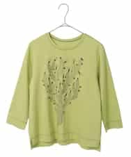 R6KED22190 HIROKO BIS(小さいサイズ)(メゾン ドゥ サンク) 【小さいサイズ】サボテン刺繍コットンTシャツ イエロー