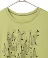 R6KED22190 HIROKO BIS(小さいサイズ)(メゾン ドゥ サンク) 【小さいサイズ】サボテン刺繍コットンTシャツ イエロー