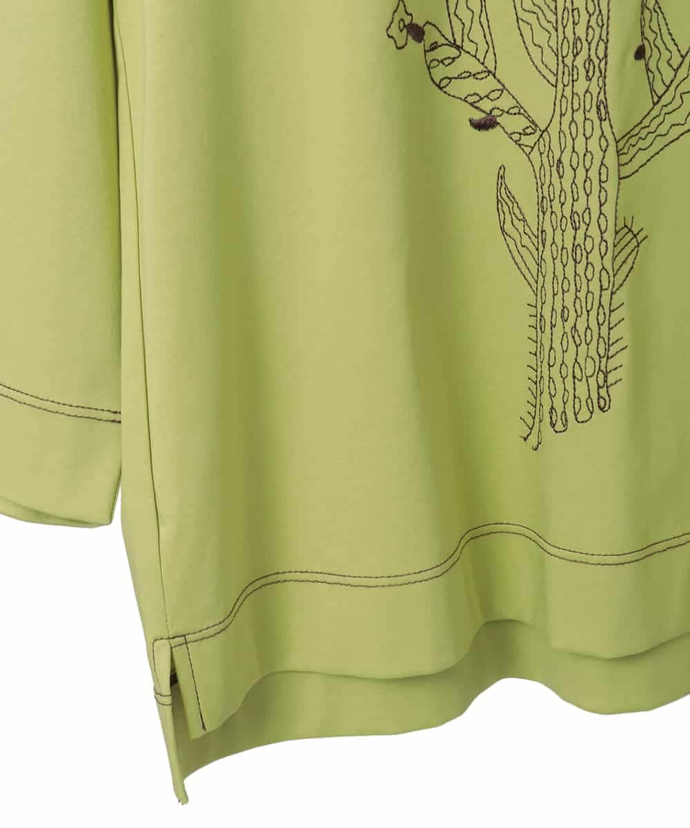 R6KED22190 HIROKO BIS(小さいサイズ)(メゾン ドゥ サンク) 【小さいサイズ】サボテン刺繍コットンTシャツ イエロー