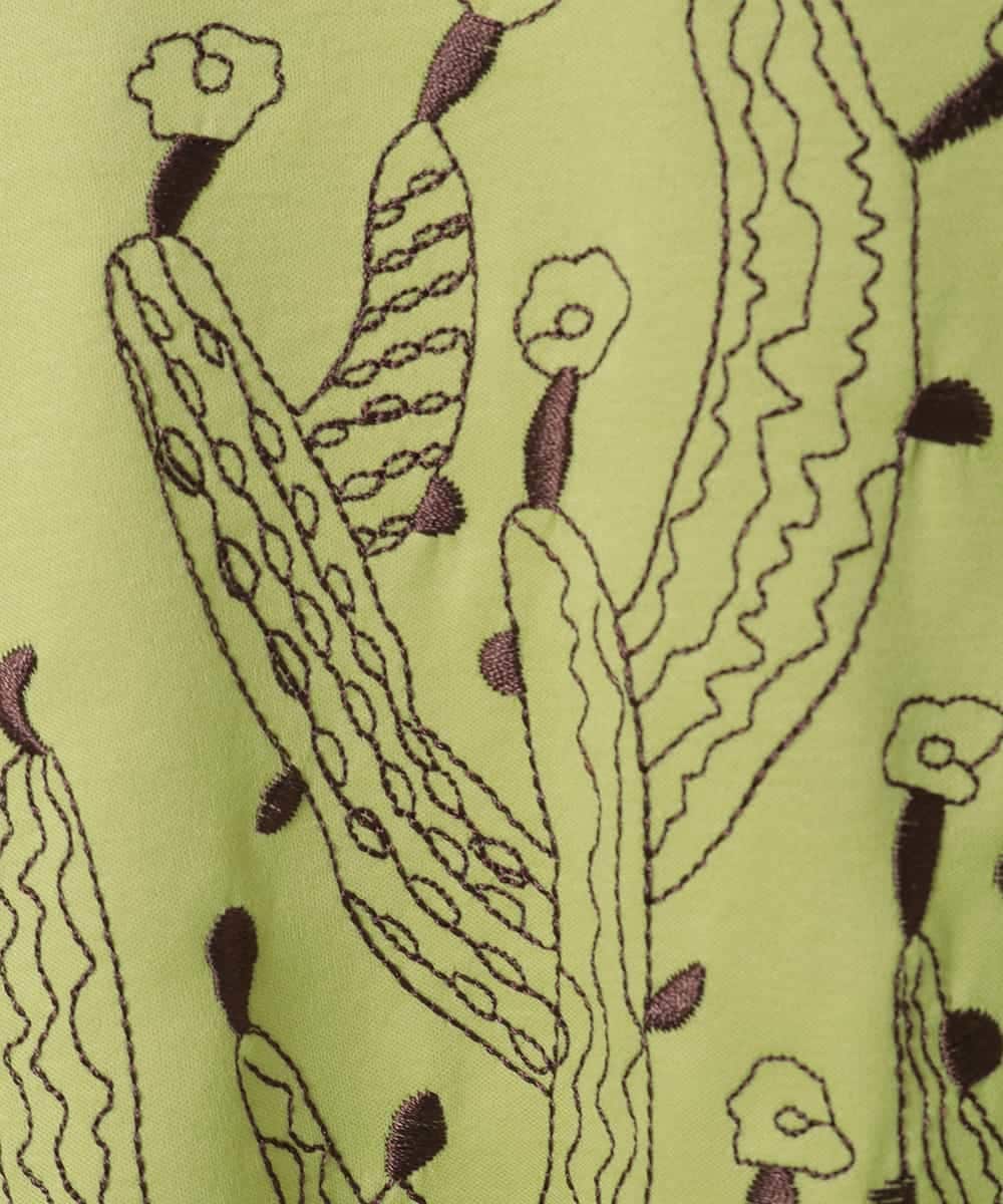 R6KED22190 HIROKO BIS(小さいサイズ)(メゾン ドゥ サンク) 【小さいサイズ】サボテン刺繍コットンTシャツ イエロー