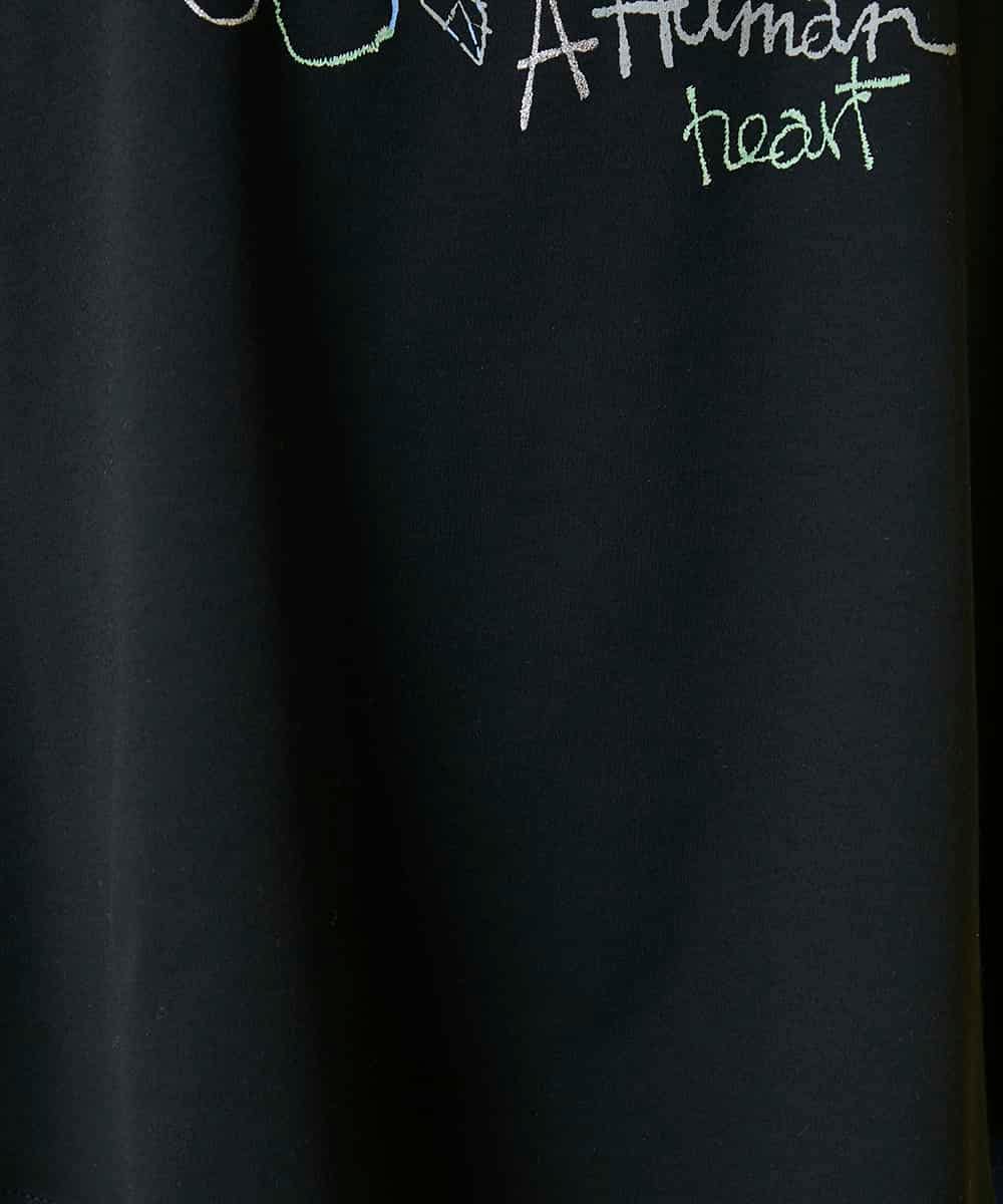 R6KED23230 HIROKO BIS(小さいサイズ)(メゾン ドゥ サンク) 【小さいサイズ】フローラルタイポTシャツ ブラック