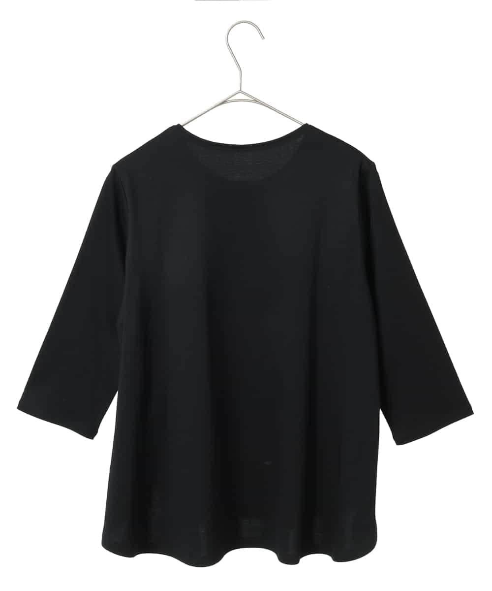 R6KED23230 HIROKO BIS(小さいサイズ)(メゾン ドゥ サンク) 【小さいサイズ】フローラルタイポTシャツ ブラック