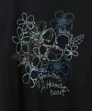 R6KED23230 HIROKO BIS(小さいサイズ)(メゾン ドゥ サンク) 【小さいサイズ】フローラルタイポTシャツ ブラック