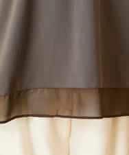 R6KED30160 HIROKO BIS(小さいサイズ)(メゾン ドゥ サンク) 【小さいサイズ】異素材ドッキングフレアカットソー ブラウン