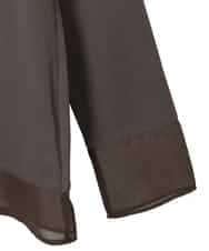 R6KED30160 HIROKO BIS(小さいサイズ)(メゾン ドゥ サンク) 【小さいサイズ】異素材ドッキングフレアカットソー ブラウン