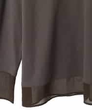 R6KED30160 HIROKO BIS(小さいサイズ)(メゾン ドゥ サンク) 【小さいサイズ】異素材ドッキングフレアカットソー ブラウン