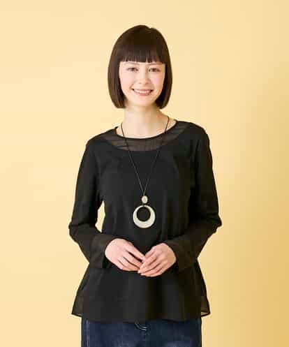 R6KED30160 HIROKO BIS(小さいサイズ) 【小さいサイズ】異素材ドッキングフレアカットソー