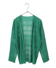 R6KFB33330 HIROKO BIS(小さいサイズ)(メゾン ドゥ サンク) 【小さいサイズ】プリモーディアルプリーツチェック柄カーディガン ブルー