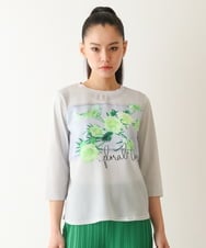 R6KFB36240 HIROKO BIS(小さいサイズ)(メゾン ドゥ サンク) 【小さいサイズ】転写プリントドッキングカットソー ライトグレー