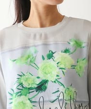 R6KFB36240 HIROKO BIS(小さいサイズ)(メゾン ドゥ サンク) 【小さいサイズ】転写プリントドッキングカットソー ライトグレー
